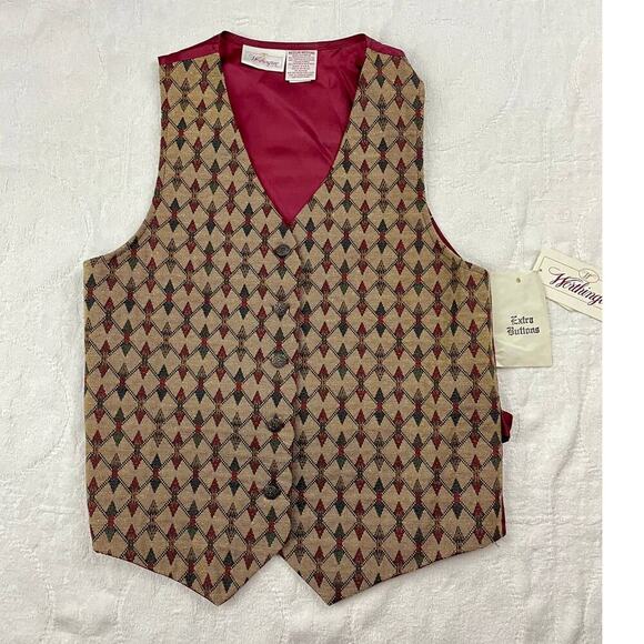 VTG Worthington Burgundy Vest MEDIUM | Square Design | NWT Retro 90s Y2K USA - Picture 12 of 12
